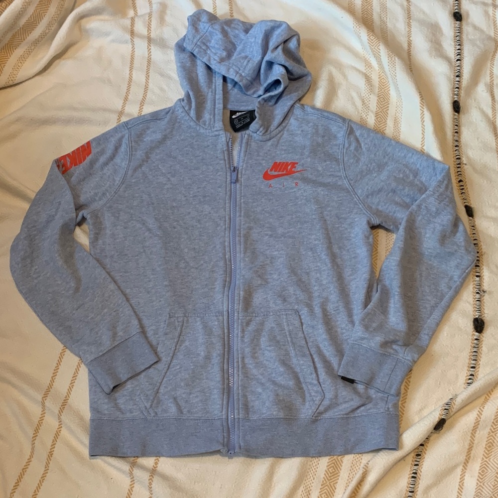 Nike Air Full Zip Heathered Blue Hoodie Size XL
